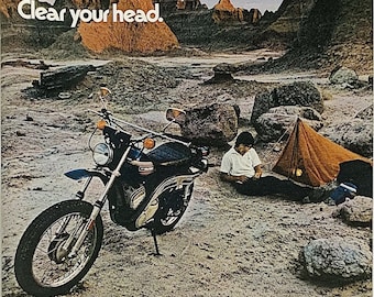 Vintage 1974 Harley Davidson SX-175 motorfiets print advertentie full colour 8 "x 11"