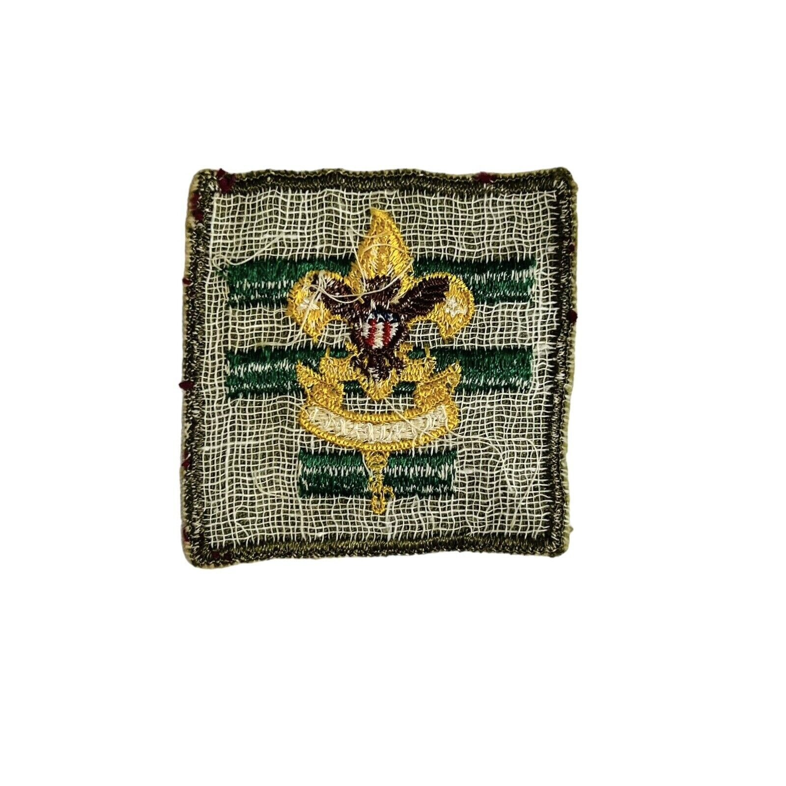 Vtg Assistant Senior Patrol Leader Patch Square Khaki Gauze Back Sew on ...