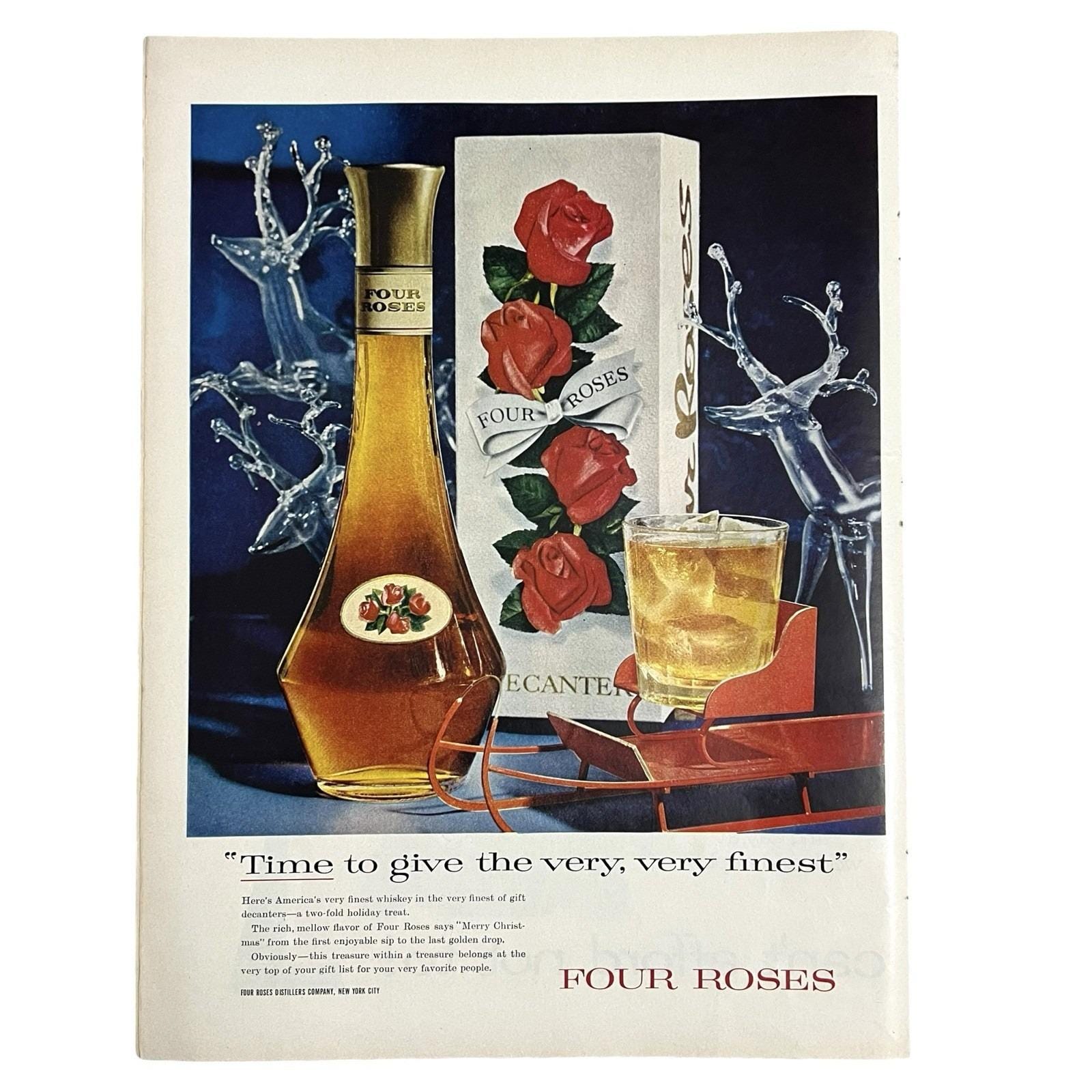 Whiskey Decanter Vintage Four Roses - Etsy