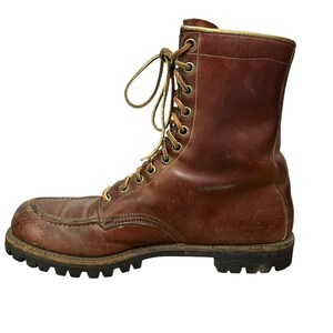 True Vintage Chippewa USA Made Leather Mahogany Mens Work Boot Size 8.5D Gumlite Vintage Mens Chippewa Boots - Etsy main image 4