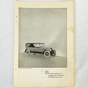 Vintage 1923 Winton Motor Car Company Print Ad Cleveland Ohio 6&quot; x 9&quot;
