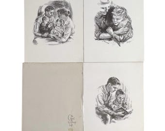 Vtg Dwight Kirsch Good Things of Life Art Print Portfolio Bankers Life 3 Prints