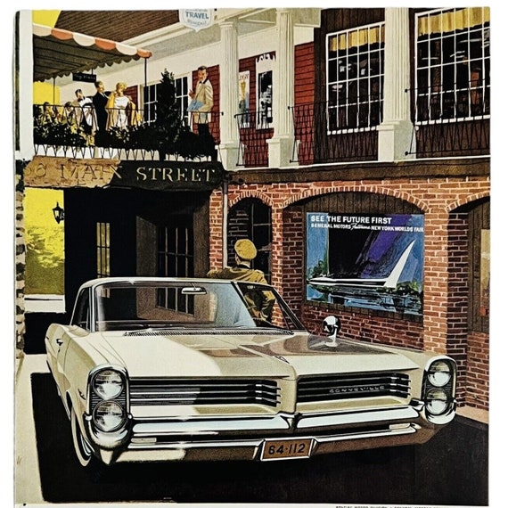 Vtg 1964 Pontiac Bonneville 2 Door Hardtop Worlds Fair Magazine