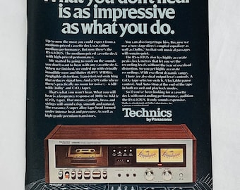 Vintage 1970&#39;s Technics RS-630US Stereo Cassette Deck Magazine Print Ad 8&quot; x 11&quot;