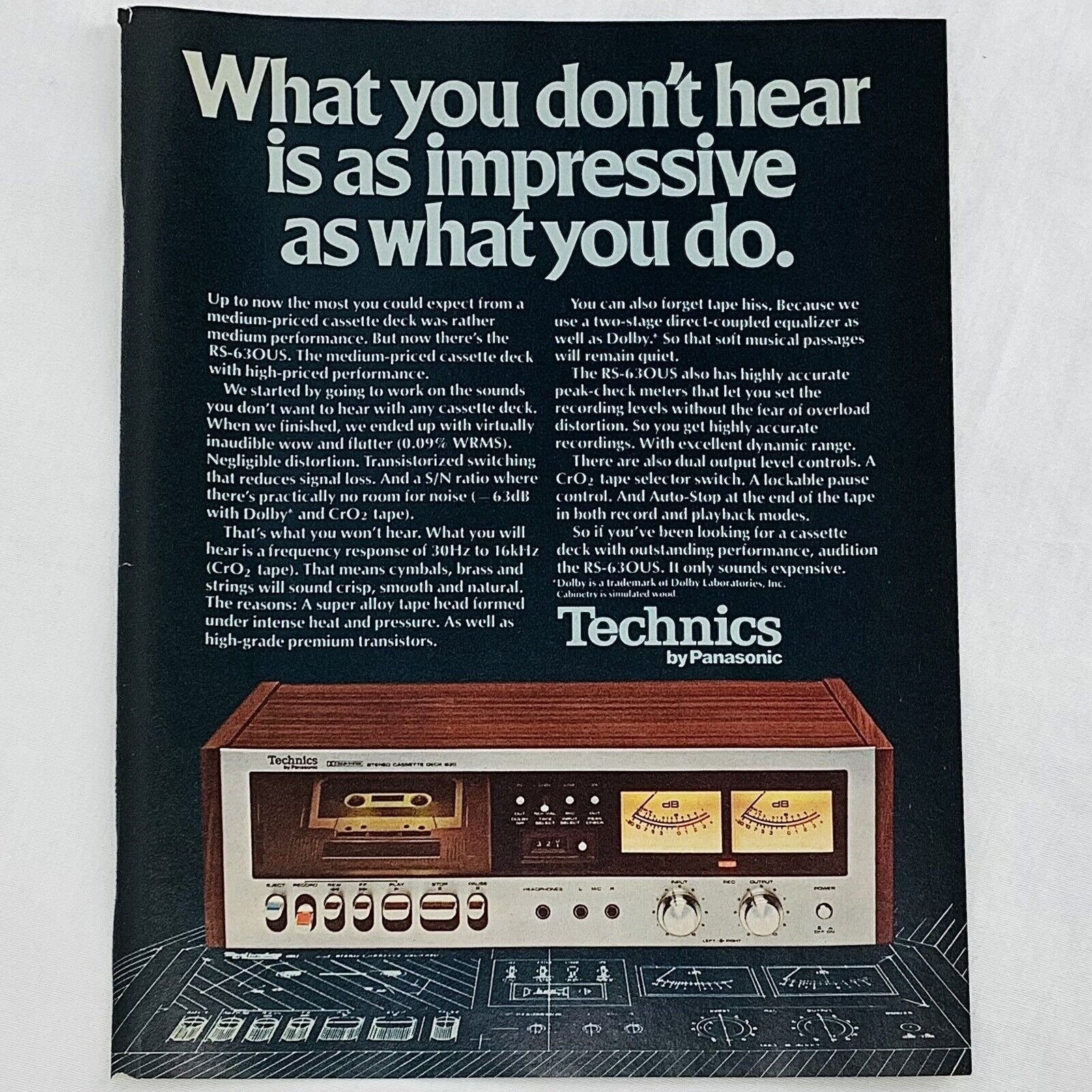 Vintage 1970's Technics RS-630US Stereo Cassette Deck Magazine