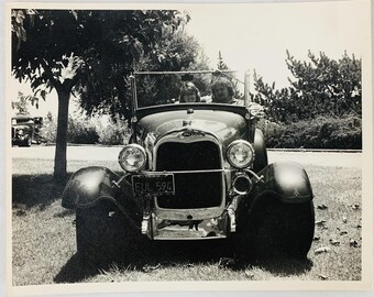 Vtg Car Show Hot Rod Photo 1929 Model A Ford California License Plate Street Rod