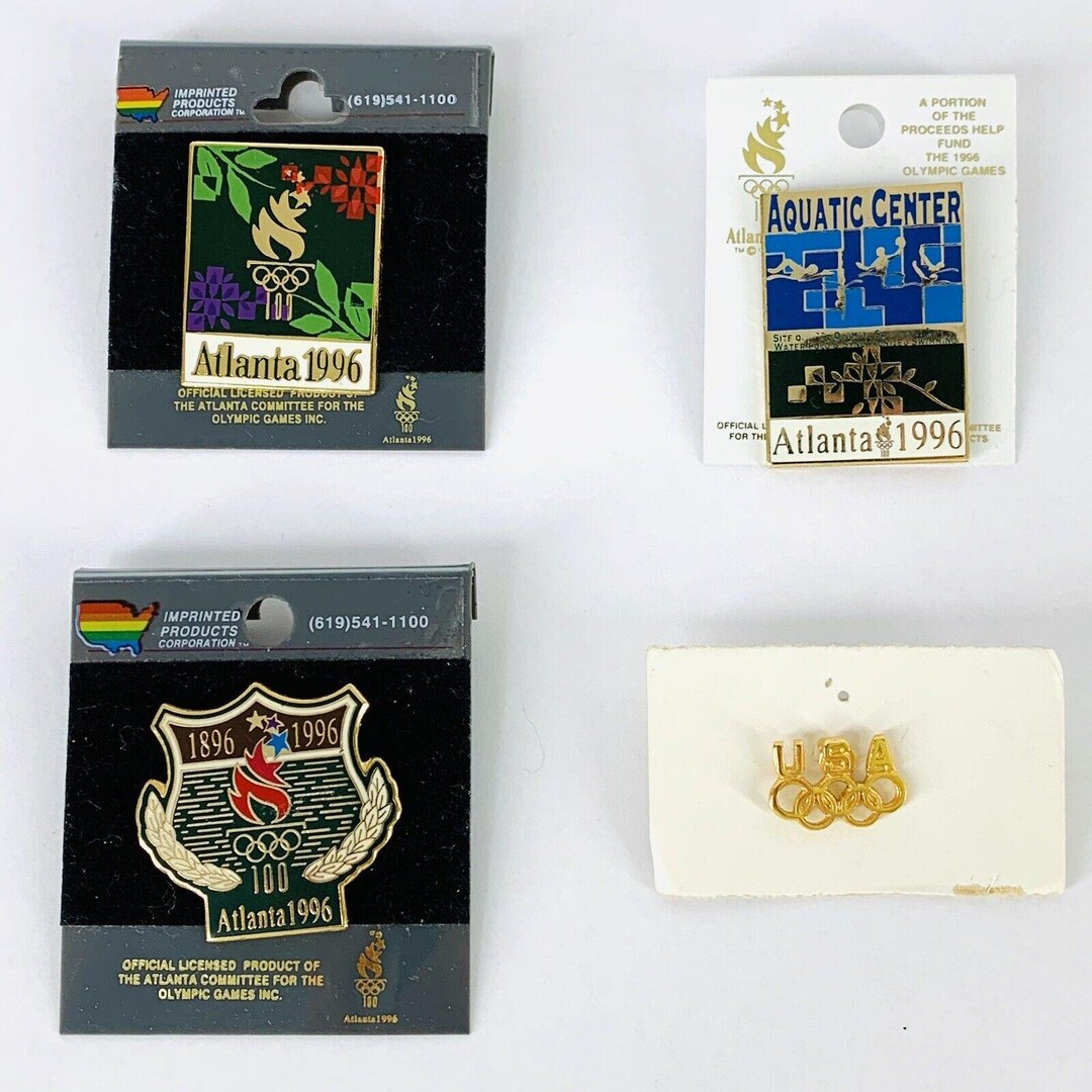 1996 Atlanta Georgia Olympic Pins Lot of 4 100 Anniversary Aquatic ...