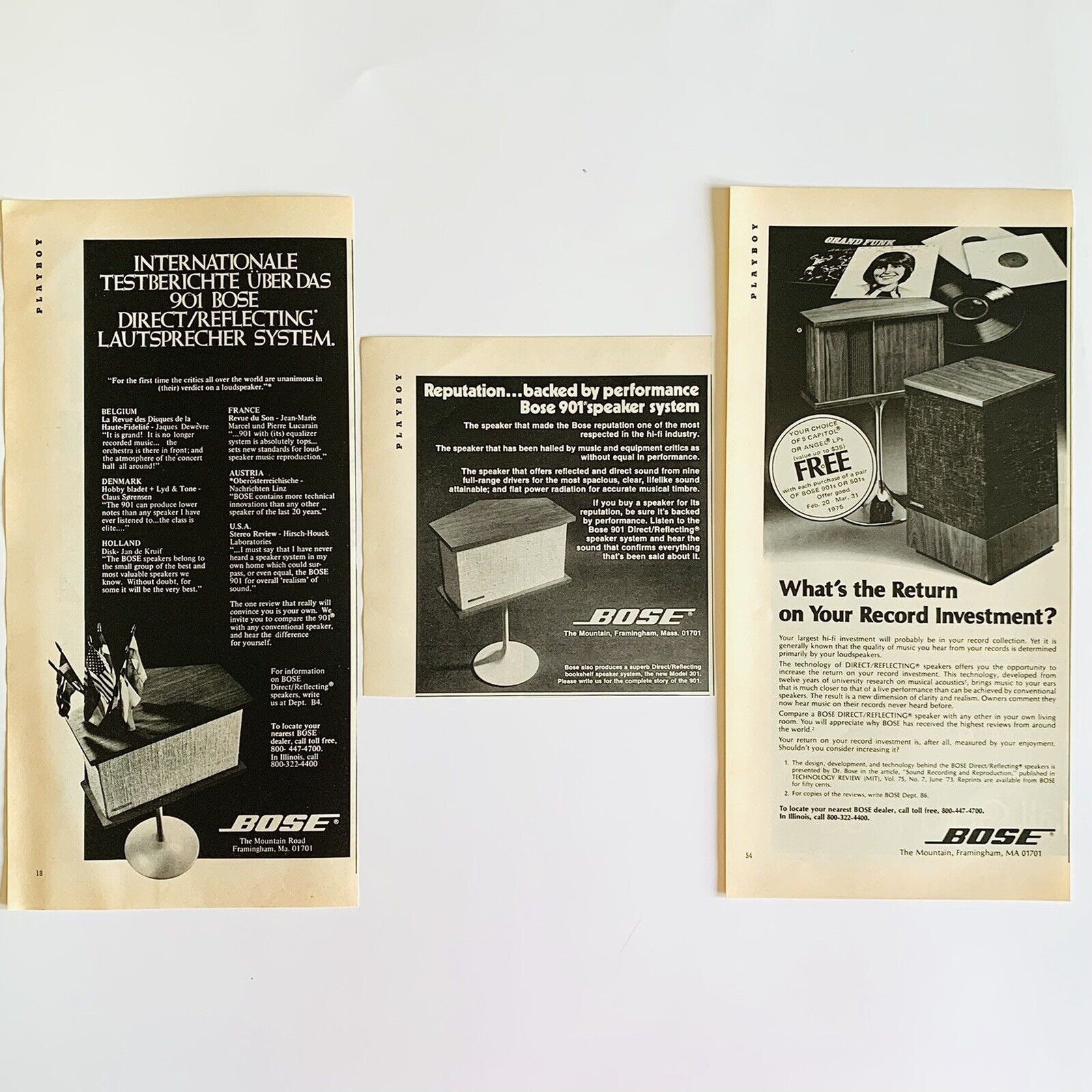 Broche Revers Vintage Bose – Enceinte Stéréo – Ton Argent – Fabriquée Aux USA