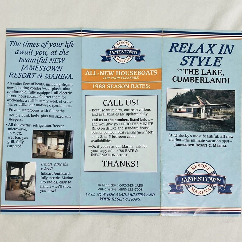 Vtg 1980's Jamestown Marina Travel Brochure Lake Etsy Vtg 1980's Jamestown Marina Travel Brochure Lake Etsy