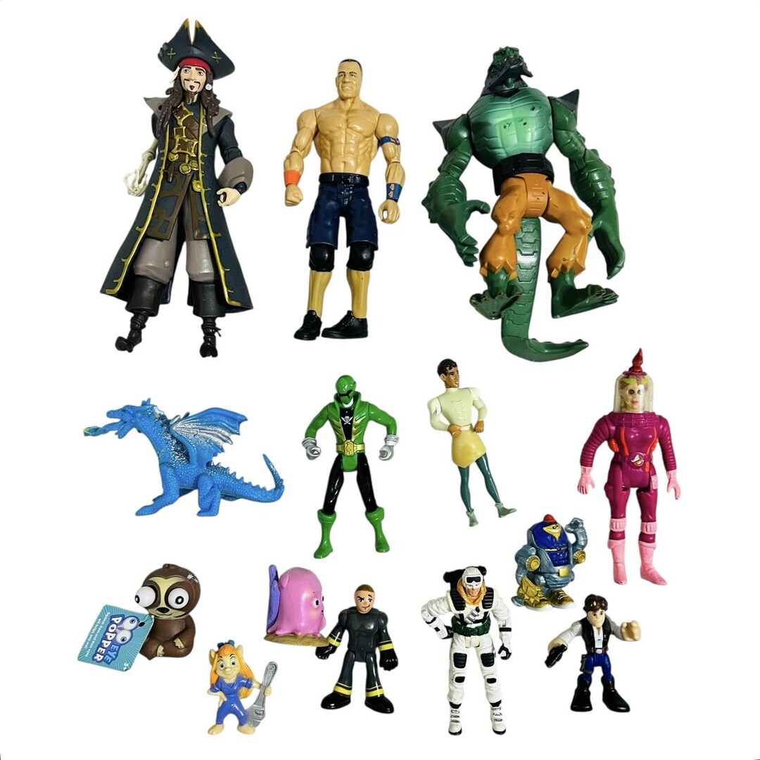VTG Action Figure Lot John Cena Killer Croc Jack Sparrow