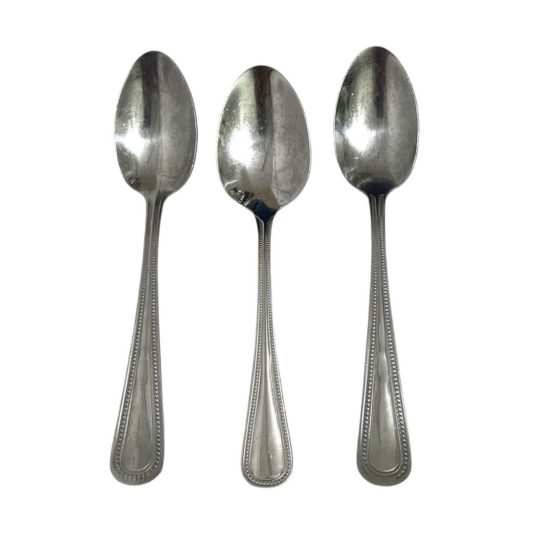 Winco 18-8 Stainless Steel Dots Bouillon Teaspoon Soup Spoon