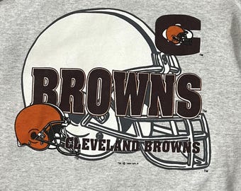 VTG 1990 Cleveland Browns NFL Football Sweatshirt Mock Rollkragen USA Large