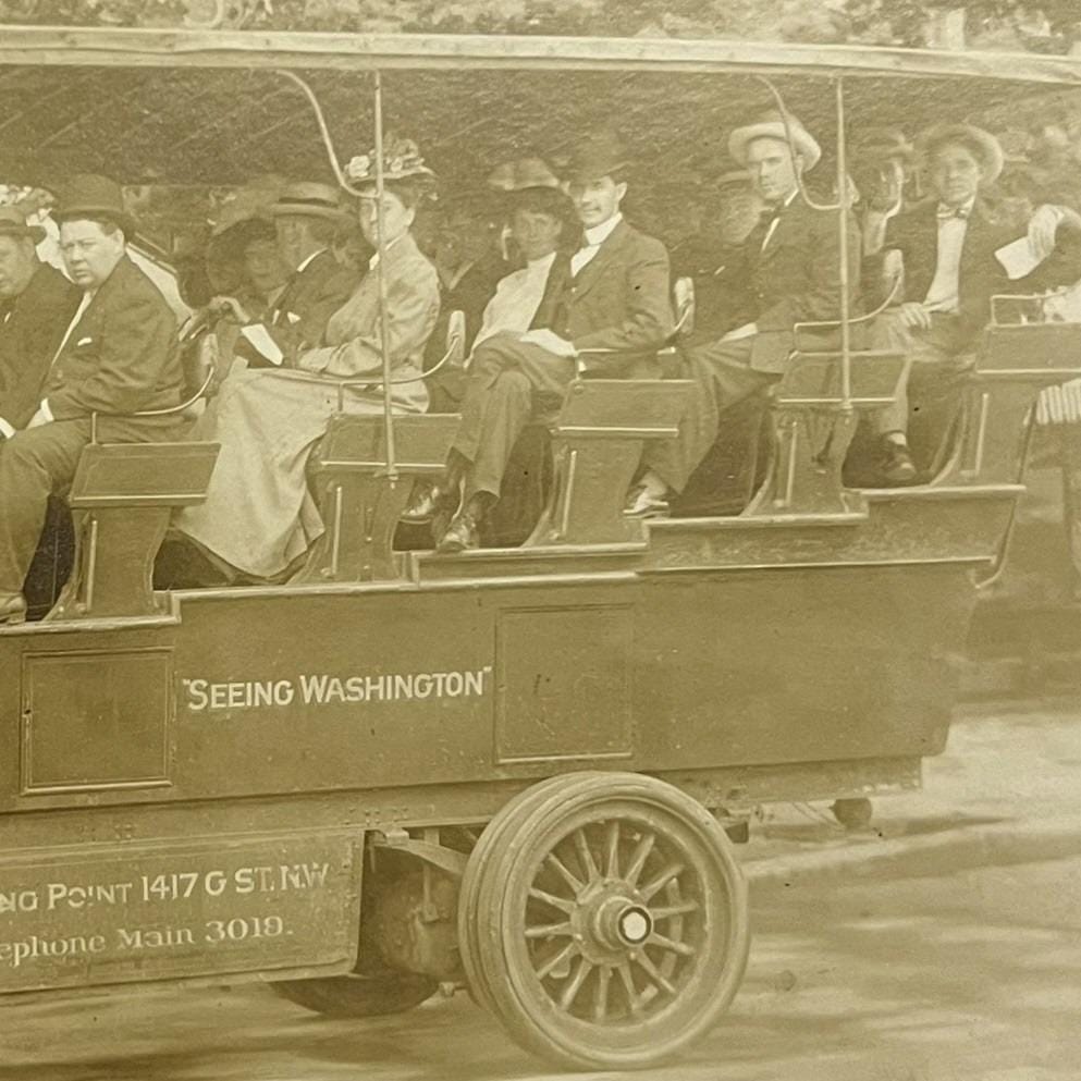 Antique Albumen Photograph Seeing Washington DC Tour Bus Photo Early ...