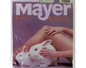 Vintage Mayer Ivory Pantyhose Reinforced Toe Medium Plus New Made In USA