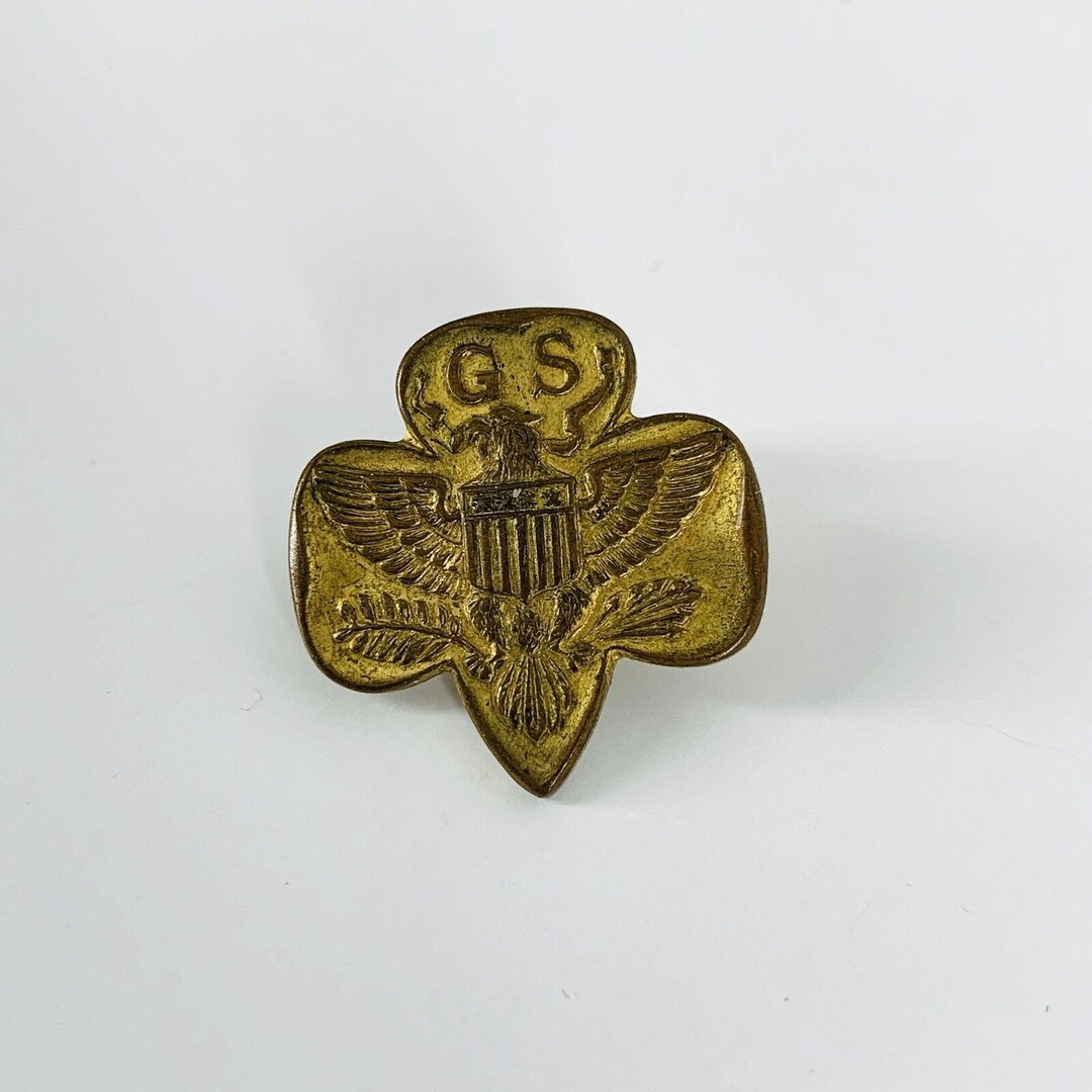 Vintage Girl Scout Membership Pin Eagle Arrows 4 Stars Type 5 Etsy