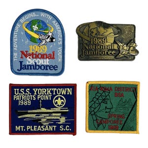 Vtg 1989 BSA National Scout Jamboree Patch Lot Belt Buckle Spring Capmoree