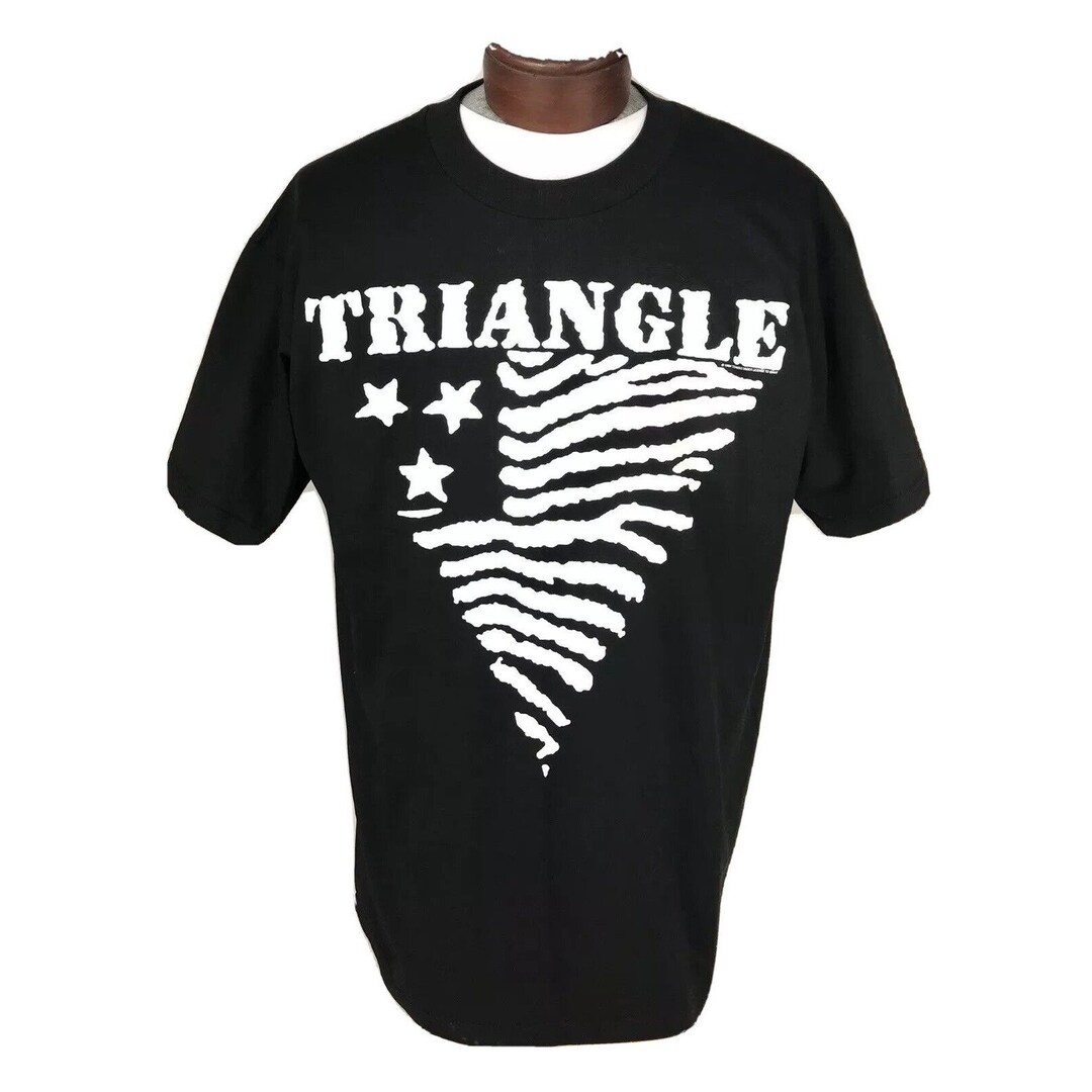 Le Triangle Racket Merch Vintage Rock Band T Shirt Triangle Raw Feed 1994 Black Short Sleeve ...
