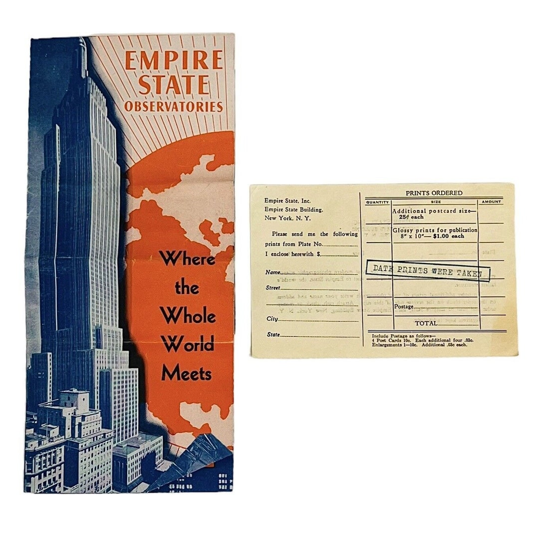 Vintage Empire State Building New York City Brochure Souvenir - Etsy