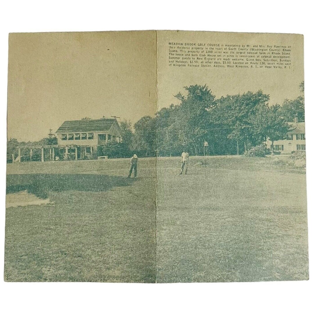 Vintage 1960's Meadow Brook Golf Club Hope Valley Rhode Etsy