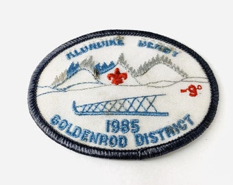 Vintage BSA Boy Scouts of America Patch Goldenrod District 1985 Klondike Derby