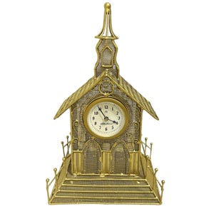 Vtg Seth Thomas Clock Wire Mesh Church Gold General Time Corp Trinity 10.75"
