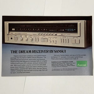 Vintage 1980&#39;s Magazine Print Ad Sansui 5900Z Receiver Home Stereo 8&quot; x 5.5&quot;