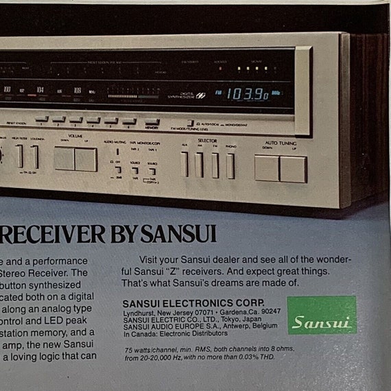 Vintage 1980's Magazine Print Ad Sansui 5900Z Receiver Home Stereo