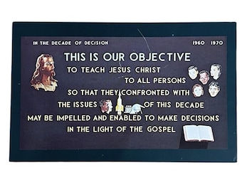 The United Christian Missionary Society Vtg 1960s Postcard This Is Our Objective