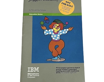 Manual del videojuego IBM Computer Software Juggles Butterfly de la década de 1980 únicamente
