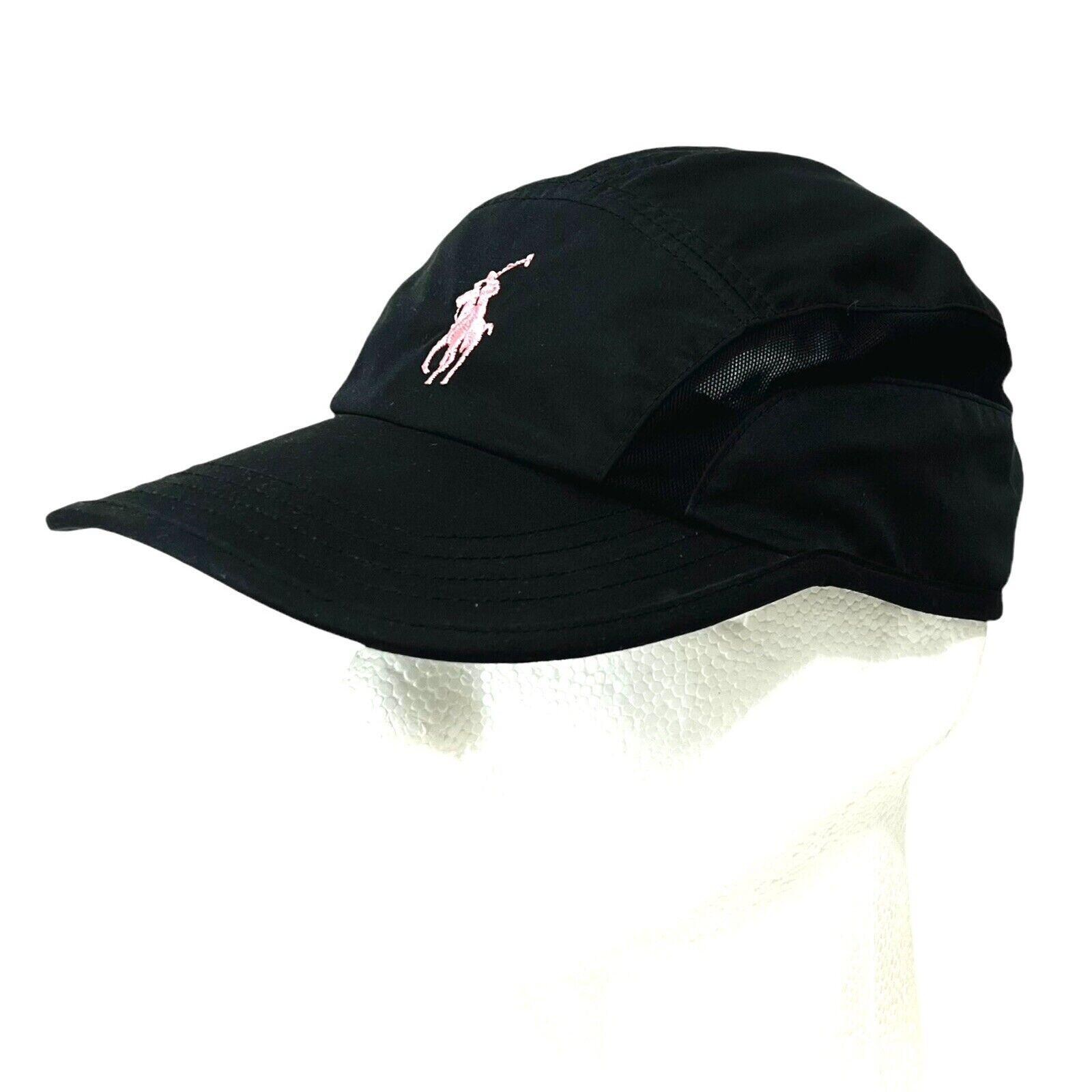 Ralph Lauren Pink Pony Logo Black Hat Cap Lightweight Vented