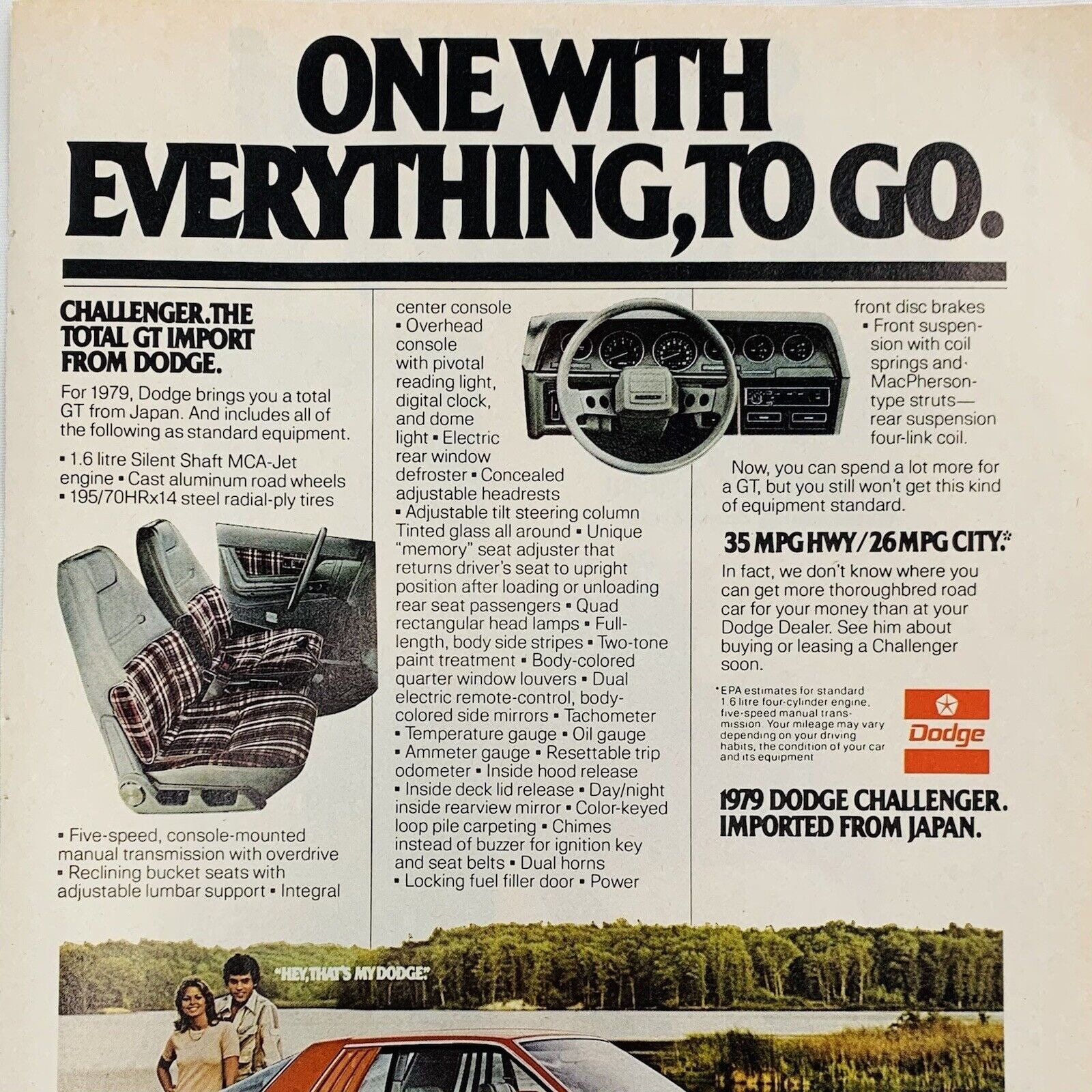 【おしゃれ】 Japan From Imported Challenger Dodge 1979 Vintage Ad Print コレクション