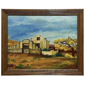 Southwest Art Original Oil Painting Adobe Hacienda OOAK Signed M Nolte 12 x 15