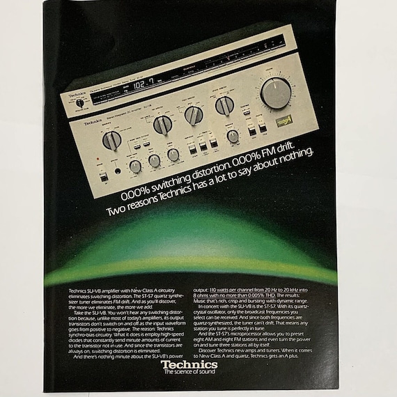 Vintage 1980's Technics ST-S7 Stereo Tuner SU-V8 Amplifier
