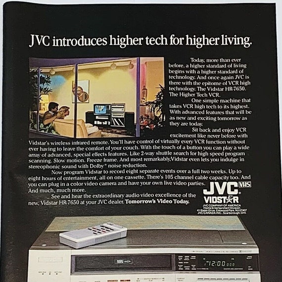 Vintage 1980's JVC Vidstar HR-7650 VCR Video Recorder Magazine