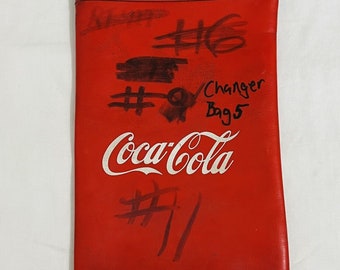 vintage Coca-Cola Coca-Cola - Sac de dépôt en vinyle rouge pour monnaie de tirelire en vinyle