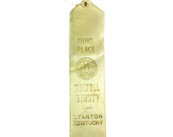 Vintage 1980&#39;s County Fair Ribbon Award 3rd Place Powell County Stanton Kentucky