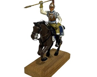 Vintage Imperial Guard French Napoleonic War On Horseback Metal Soldier 3.75 x 4