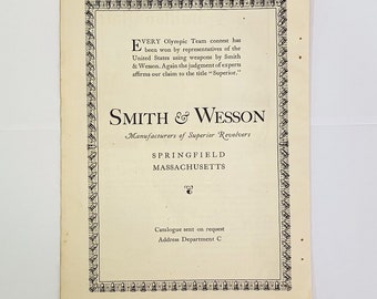 Vtg 1920er Smith & Wesson Superior Revolvers Werbemagazin Print-Anzeige 8 x 6