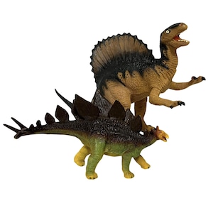 VTG 1990&#39;s Carnegie Collection Safari Spinosaurus Stegosaurus-dinosaurus Lot van 2