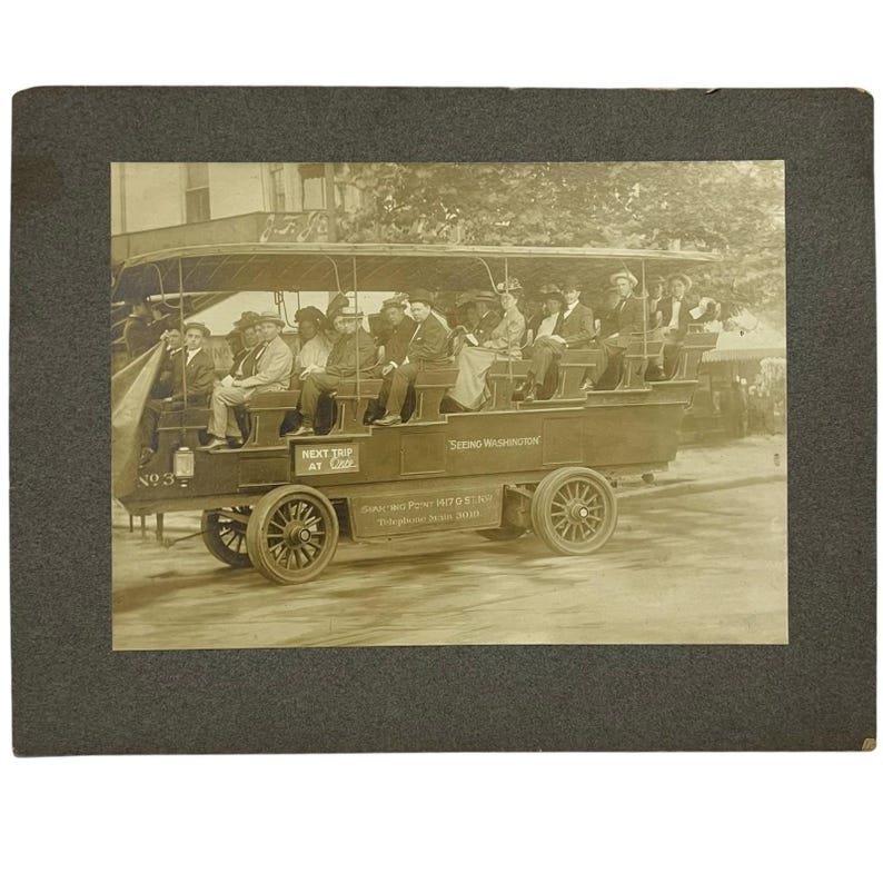 Antique Albumen Photograph Seeing Washington DC Tour Bus Photo Early ...