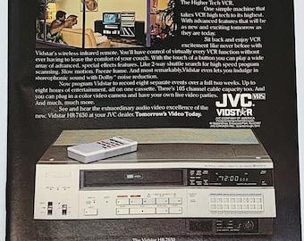 Vintage 1980's JVC Vidstar HR-7650 VCR Video Recorder Magazine