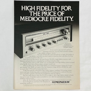 Vintage 1970's Pioneer Magazine Print Ad SX-450 Stereo Receiver WiFi 8" x 11"