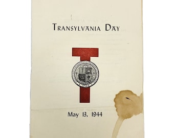 Transylvania University Lexington Kentucky May 1944 Transylvania Day Program
