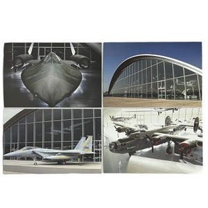 Cartão postal da Grã-Bretanha do American Air Museum Lote de 4 SR-71 Blackbird F-15 Fighter B-24