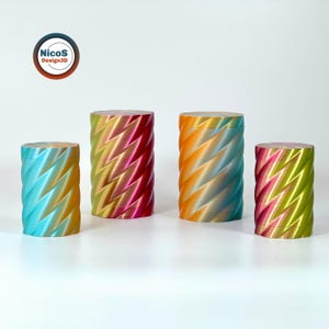 STL File - 3D Print Model | Helix Spiral Screw Storage Box Container, Modern storage box with helix slide-on lid image 10
