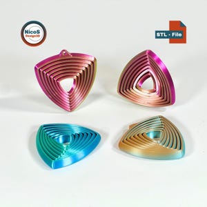 STL File - 3D Print Model | Wobble Fidget Keychain Optical Illusion Geometric Triangle Design zum Stressabbau