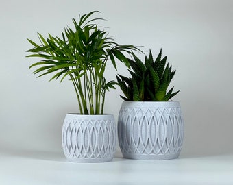 Set of 2 flower pots, planters, plant containers | STL file for 3D printing DIY | Unique design