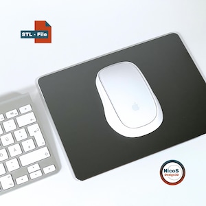 STL File - 3D Print Model | Apple Magic Mouse Ergonomic Grip Case with Snap Fit, Rear Lift for Relaxed Hand Position