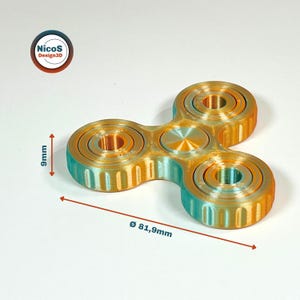 STL File - 3D Print Model | Fidget Triple Spinner Print-in-Place Desk Toy Smooth Rotating Rings image 3