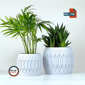 Archivo STL - Modelo de impresión 3D | Maceta moderna con textura, maceta minimalista de interior con textura moderna